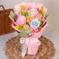 Buket Bunga Mawar Awet Buatan Tangan dengan Kotak Hadiah Romantis untuk Valentine, Ulang Tahun, Pernikahan, Thanksgiving, Natal, Hadiah untuk Wanita