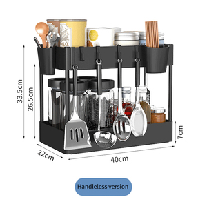 OEM <span class=keywords><strong>Kitchen</strong></span> 2 Tier Spice Rack Organizer 5 Haken Organisieren Arbeits platte Halter Pantry Regale Küche Lager regal - Product Image 2