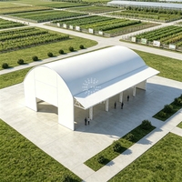 Structure en acier galvanisé préfabriquée à assemblage rapide, tente de ferme pour animaux en PVC