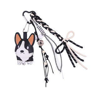 Original Ins estilo lindo y divertido multicolor Corgi mascota llavero en forma de corazón Miu serie coche bolsa colgante - Product Image 5