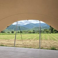 Tente extensible pour événements en plein air avec tissu imperméable et poteaux en aluminium noir