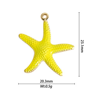 Copper Plated Ocean Themed Starfish Shell Pendants Bezel Setting Unisex Jewelry Charms For Necklace Gift Making - Product Image 2