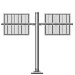 Poste de Señalización Vial de Aluminio Tubular en Forma de T con Doble Brazo para Carteles Publicitarios - Product Image 2