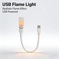 Lampe à flamme simulée, type USB, à brancher sur table, LED, lumière de nuit chaleureuse, effet bougie