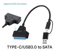 USB3.0 vers SATA 2 en 1 SATA vers USB 3.0 pour disque dur SSD 2,5 3,5 pouces UASP Port DC
