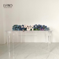 Table de bar moderne en acrylique de luxe, transparente et élégante, pour événements, mariages, hôtels, hôpitaux, écoles