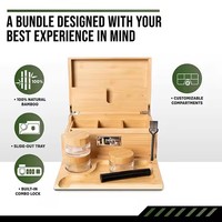 Boîte de rangement personnalisée en gros avec logo et couleur, pots anti-odeur, boîte de rangement en bois de bambou, accessoires pour fumeurs avec plateau à rouler
