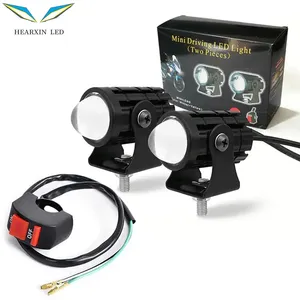 12-80V motorcycle spotlights Headlamp Led Two-Color Small Steel Gun Far And Near Integrated Waterproof Super Bright