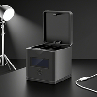Adaptateur de connecteur de batterie 750mAh * 3 Chargeur de stockage USB LED à 3 canaux Compatible avec les chargeurs de batterie Hero 7 et Gopro Hero8