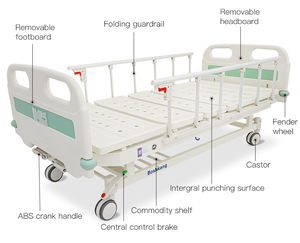 Лучшая конкурентоспособная цена, двухфункциональная Больничная койка, высококачественный продукт для медицинской койки - Product Image 6