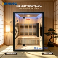 DR.HUGO Rejuven SU7 Sauna à lumière rouge à spectre complet pour 2 personnes, sauna infrarouge lointain intérieur pour la bien-être et la relaxation à domicile