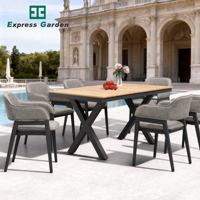 Ensemble de meubles de jardin en aluminium Express Garden - Chaise et table, coussins légers à séchage rapide, utilisation hospitalière et hôtelière, design moderne