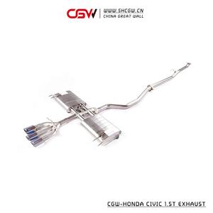 Pabrikan Cina Ujung Serat Karbon Tiga 304 Baja Tahan Karat dengan Katup Listrik untuk Honda CIVIC 1.5T Generasi Ke-10 - Product Image 6