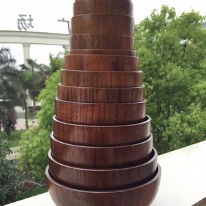 Japanese Style Wooden Bowls Set 4Pc Handmade Solid Color For Hotel Coffee <b>Tea</b> Gifting - Product Image 4