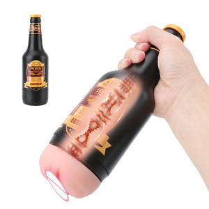 Portatile bottiglia di birra morbida Ora figa vera <span class=keywords><strong>Vagina</strong></span> giocattolo erotico per adulti manuale maschio masturbatore giocattoli del sesso per gli uomini regalo giocattoli del sesso macchina - Product Image 1