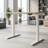 Base de bureau électrique économique à moteur unique, réglable en hauteur, pour bureau assis-debout, avec pied biseauté