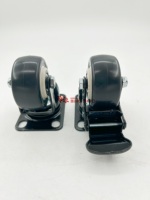 Quincaillerie de meuble Roulettes pivotantes en caoutchouc Roulette de chaise de remplacement avec frein