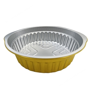 RE3G Usine Vente Directe Bon Marché Jetable 50 Paquets de Boîte de Conteneur en Feuille d'Aluminium Doré Couvercle Plaque Plateau Cuisson Emballage Métallique Fo - Product Image 1