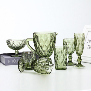 Venta al por mayor de lujo de cristal verde copa de vino tinto para boda Coupe para copas de champán - Product Image 2