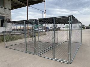 Outdoor Galvanized Steel Wire <b>Dog</b> Kennel Rectangle Lockable Pet Cage for Large <b>Dogs</b> Stable Simple Design All Seasons Use - Product Image 2