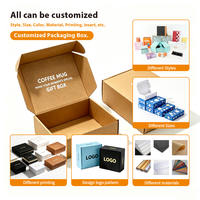 Caja de Cartón Kraft Marrón Oscuro de Pared Simple, Ecológica, con Logotipo Personalizado al por Mayor, para Embalaje de Regalos de Marca Rústica