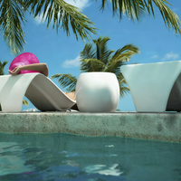 Chaise longue de piscine en FRP imperméable, services de découpe et de pliage - Résistante aux UV, résistante à la corrosion, ergonomique, en forme de S, longue durée