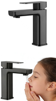 Nouveau design de robinet de lavabo de salle de bain en or brossé, mitigeur monocommande à noyau en céramique, monotrou, eau chaude et froide
