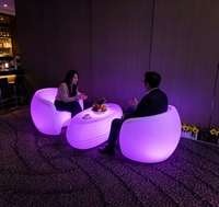 Ensemble canapé et table lumineux LED RGBW étanche IP65 avec télécommande, garantie 2 ans, pour décorations de fêtes et événements extérieurs