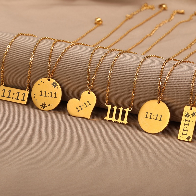 Angel Number 1111 Necklace - Trendy 18k Gold Pendant for Men