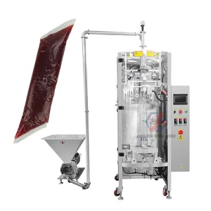 Fully automatic bevel seal sachet liquid paste pizza sauce piping bag packing machine
