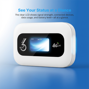 جهاز واي فاي محمول 4G بسعة 3000 مللي أمبير، نقطة اتصال واي فاي صغيرة محمولة بتقنية USB Type-C وWifi6، راوتر لاسلكي متنقل <span class=keywords><strong>3G</strong></span> LTE مع فتحة لبطاقة SIM - Product Image 6