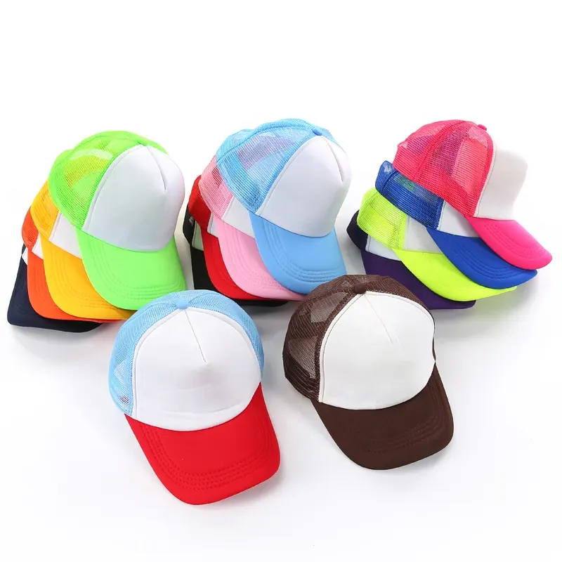 عرض ساخن على قبعات سادة متعددة الألوان بطباعة مخصصة عالية الجودة قابلة للتنفس قبعة بيسبول التزلج على الجليد من القماش الشبكي
