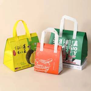 Custom Logo Disposable Aluminum Foil Cooler Bag Small <b>Takeaway</b> Thermal Insulated Non Woven <b>Food</b> Delivery Packaging Letter - Product Image 1