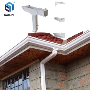30 anni di garanzia rettangolare pluviale sistema di tetto prefabbricato drenaggio in <span class=keywords><strong>Pvc</strong></span> tubo di scorrimento dell'acqua sistema di raccolta dell'acqua della grondaia della pioggia - Product Image 5