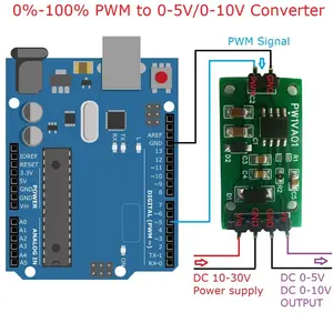 Module d'extension DAC Arduiuo PW1VA01, kit DIY, convertisseur de tension PWM vers 0-5V/0-10V pour <span class=keywords><strong>NANO</strong></span> PRO MEGA <span class=keywords><strong>ESP8266</strong></span> ESP32 - Product Image 2