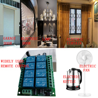 Système de télécommande sans fil RF 8 canaux DC 12V 24V, récepteur émetteur, relais 8CH 315/433 MHz G50