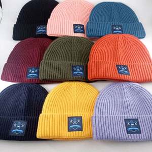 Custom Printing <b>Patch</b> logo Winter Beanie Hat Short Brim Autumn Unisex Docker Beanie - Product Image 1