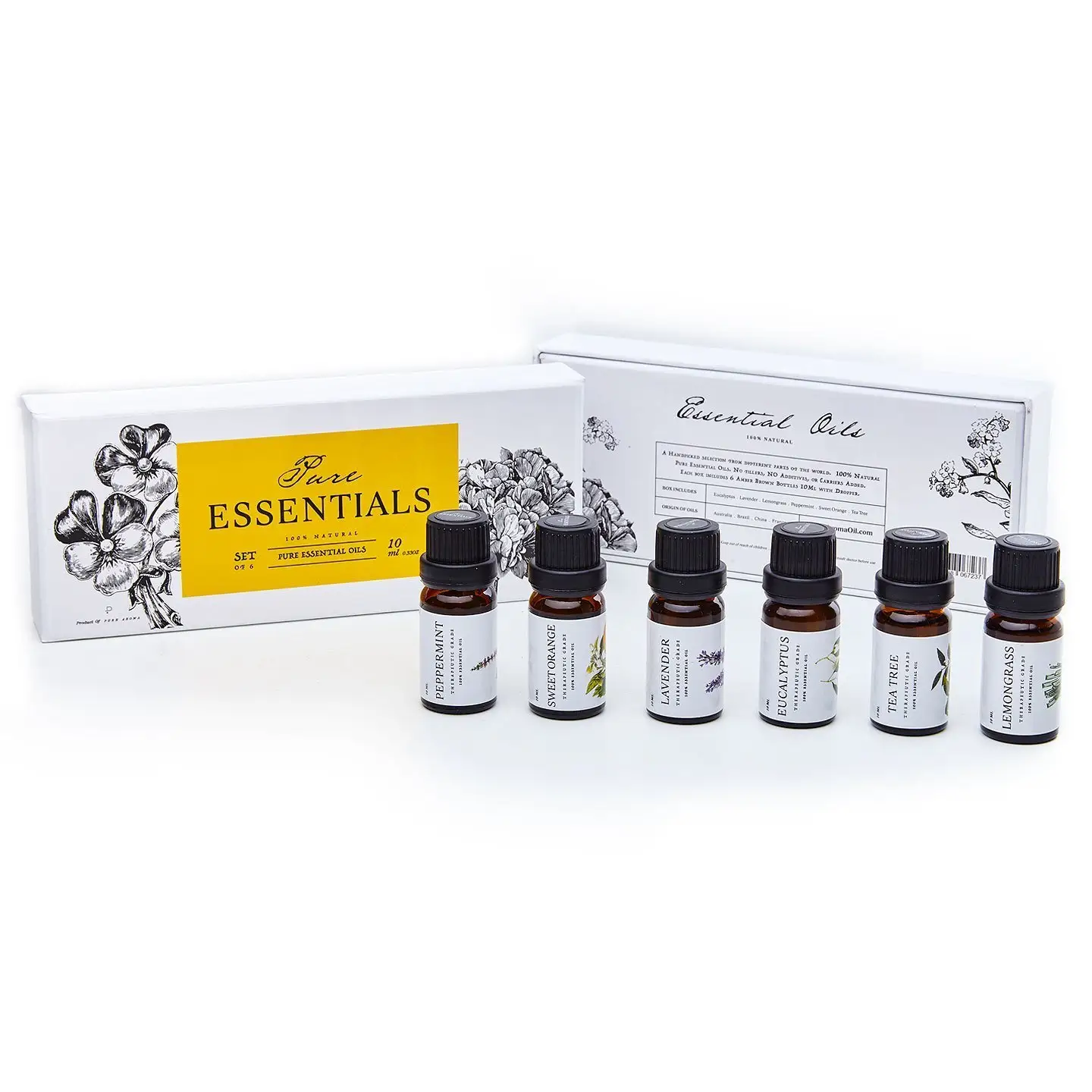 OEM 6 pak minyak esensial aromaterapi minyak Lavender, minyak esensial 10ml, Set hadiah Label pribadi