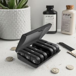 Wholesale Medibox Portable 21-Compartment Plastic <b>Black</b> Pill <b>Box</b> 7-Day Weekly Vitamin Organizer Outdoor Travel Case <b>Storage</b> - Product Image 5