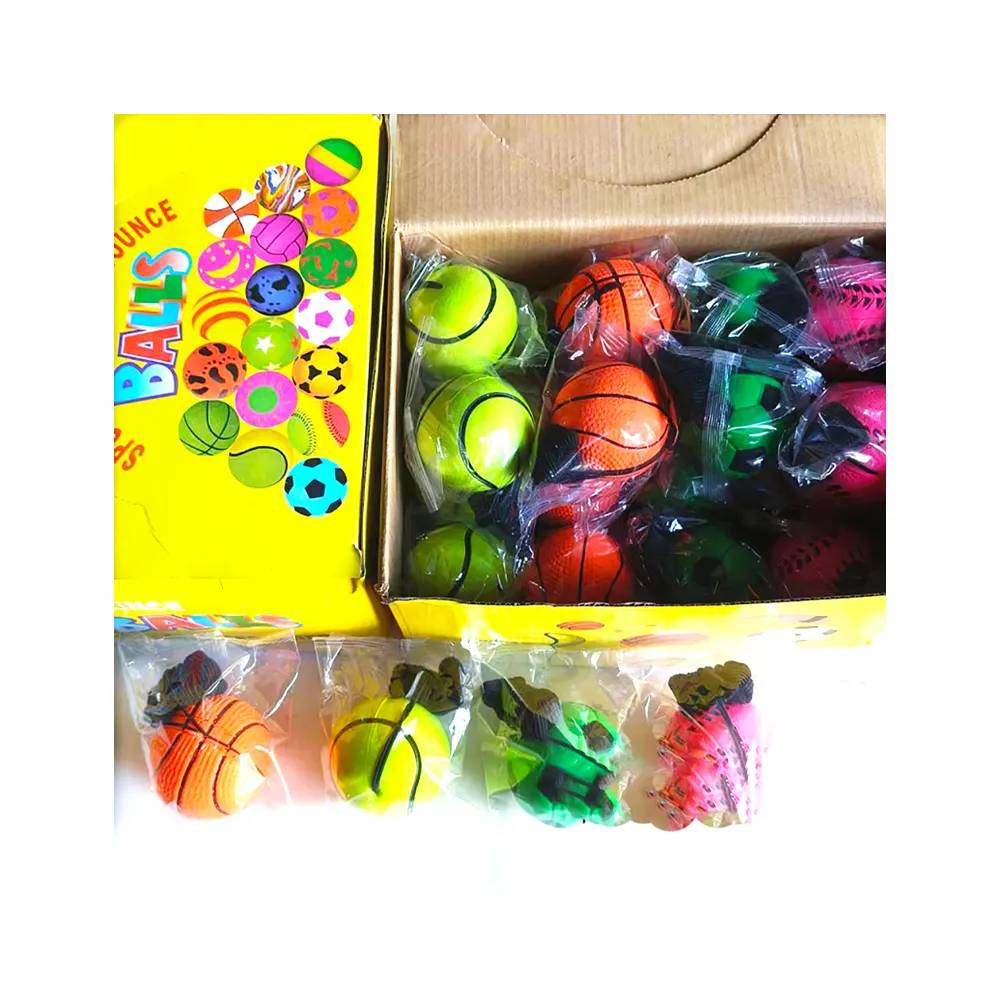 Yexi Schwamm Schaum Gummiball Outdoor Spielzeug Gummi Hüpfball für Handgelenk Übung Neon Farbe Return Bouncing Ball mit Armband