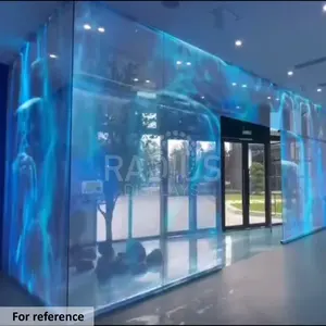 Glass Window Curtain Indoor Video Wall Showcase Advertising LED Transparent Display Screen Interior Video