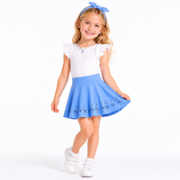 Jupe décontractée pour filles OEM, style skater, taille haute élastique, coupe évasée avec détails de découpe laser tendance pour activités de plein air