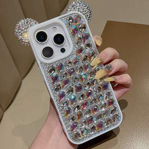 <span class=keywords><strong>Funda</strong></span> de Lujo para Teléfono de TPU Antigolpes con Orejas de Ratón y Pedrería para 16/17 Pro Max 15/16/12/13/14 con Decoración de Purpurina - Product Image 5