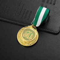Médaille créative en alliage de zinc moulé sous pression, personnalisée en gros, sans frais de découpe, avec logo imprimé en feuille d'or