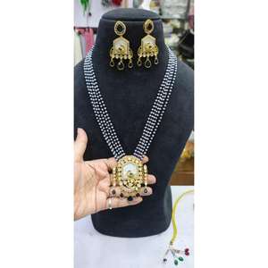 Conjunto de Collar y Pendientes Polki, Conjunto de Joyería de Moda para Bodas, Producto Hecho a Mano al por Mayor - Product Image 6