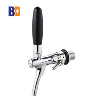Robinet de bière à longue tige Homebrew Robinets de boisson à bière chromés réglables avec robinet de contrôle de débit