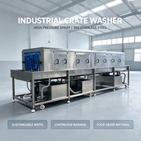 Machine de lavage automatique de paniers et de caisses pour supermarchés et usines de transformation alimentaire