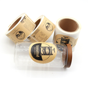 Tùy chỉnh màu đen dính Brown Kraft Giấy Nhãn dán nhãn nhiệt nhạy cảm & thực phẩm an toàn với <span class=keywords><strong>logo</strong></span> tùy chỉnh in ấn cho công nghiệp sử dụng - Product Image 3