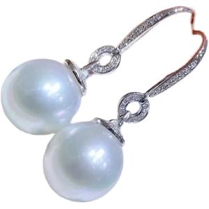 Accessoire en argent S925 pour la création de bijoux, crochet d'oreille tendance avec perle ronde de 9 à 15 mm, support vide pour boucles d'oreilles 20195 - Product Image 5