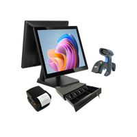 Caisse enregistreuse 15 pouces windows pos coque en aluminium système epos tout en un terminal de position android tactile avec imprimante